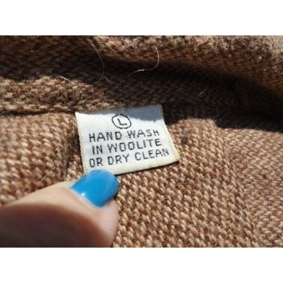 Vintage Men’s Countess Mara 100% Wool Long Sleeve Shirt Herringbone Large - Picture 9 of 10